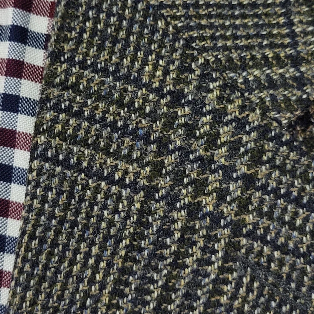 Oscar De La Renta Men's Sport Coat Blazer Two‎ Button Brown Plaid Wool Sz 48L